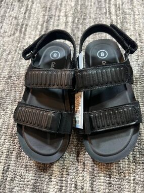 Cat & Jack -  Black Adjustable Hook-and-Loop Comfort Sandals Size 8